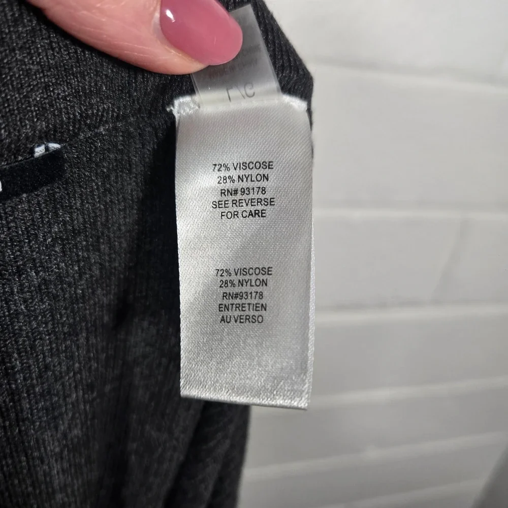 Tahari Ribbed Knit Midi Skirt Charcoal Gray Large 16-20 Office Lounge Casual‎ - Picture 5 of 7